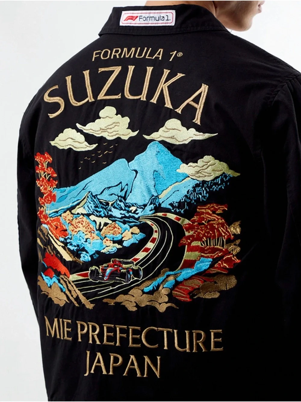 Suzuka Embroidered Black Racing Jacket - Mie Prefecture Japan